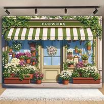 2D European Flower Shop Backdrop for Mother’s Day & Party 47.2x31.5inch/120*80cm