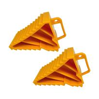 2 Pieces Heavy Duty Wheel Chocks Spare Parts Car Accessories Replacement Durable Universal for RV Truck Camper Car Trailer 22x15x10cm yellow