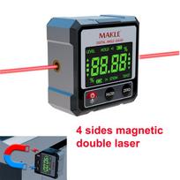 2-side Laser Digital Protractor Inclinometer Laser Level Ruler   Inclinometer Magnetic Base Goniometer Magnet Angle Finder