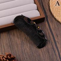 Natural Ox Horn Comb Anti Static Buffalo Combs Mandarin Duck Phoenix Carving Professional Detangling Massage Fine Tooth Comb
