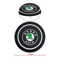 New Car Rubber Silicone Anti-Slip Mat Epoxy Water Coaster Styling For Skoda Octavia Fabia Kamiq Kapoq Kodiaq Rapid SCALA Superb