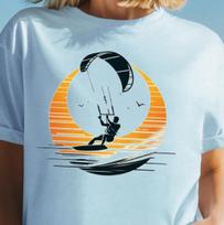 Kiteboarding Sunset T-shirt | Kite Surfing Retro Tee, Gift for Kiteboarders XL