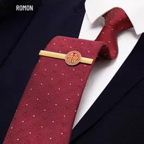 Romon Men's Knot-Free Zipper Tie vyno raudonos spalvos