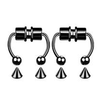 2pc Women Fake Piercing Nose Ring Hoop Septum Non Piercing Nose Clip Rock HipHoop Stainless Steel Magnet Punk Body Jewelry