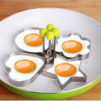 4PCS Stainless Steel Fried Egg Mold Pancake Mold Kitchen Cooking Tools Love Shaped Cook Fried Egg Mold gray