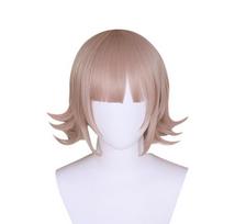 Nanami Chiaki perukas su segtuku Cosplay kostiumas Dangan Ronpa Karščiui atsparūs sintetiniai plaukai Danganronpa Moteriški vakarėlio perukai Galvos apdangalas S smėlis