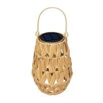 LED Lamps Rattan Hand-Woven Lanterns Woven Lanterns Solar Outdoor Patio Lights geltona