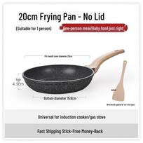 British Maifan Stone Non-Stick Wok: Flat Bottom Frying & Stir-Fry Pan for Gas & Induction Stoves