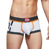Men's Fashion Color Block Boxer Briefs Sexy Low Waist Male Boxer Shorts Comfor Breath Printed Underwear XL black