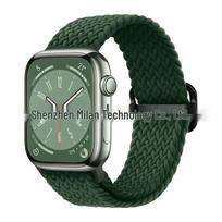 Nailono pintas elastinis slankiojantis sagties laikrodžio dirželis Apple iWatch Series 4-10, Ultra 2 ir S11 38/40/41/42mm Universal