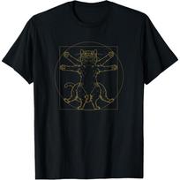 Vitruvian Cat Proportions Kitten Da Vinci cats Paws Kitty T-Shirt for Men Women Kids S juoda