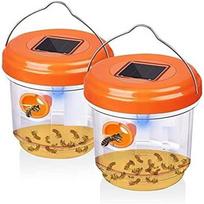 1 pora lauko daugkartinio naudojimo saulės energija maitinamas kabinamas vapsų gaudyklė gaudiklis vapsoms, bitėms, širšėms gaudyti 2pcs/pack orange