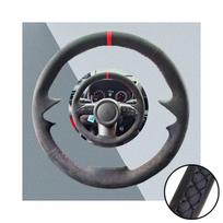 Car Steering Wheel Cover For Toyota Yaris GR    Suede Leather Non-Slip And Soft Car Interior Accessories Black Thread