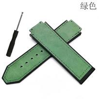 Pakeiskite Hublot Big Bang Classic Fusion apyrankes 25 mm * 19 mm sagtis 22 mm matinio odinio laikrodžio apyrankės nugarėlė guminė laikrodžio dirželis green  25-19-22mm
