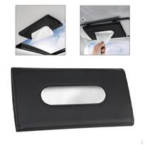 Holder Visor Car Tissue Box Automobile Leather Towel Paper Pouch Clamp P juoda