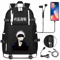 Jujutsu Kaisen Spausdintas USB Ausinių Kuprinė KTB 47CMX30CMX15CM