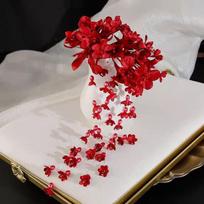 Super Fairy Lily Flower Tassel Hair Clip New Chinese Style Accessory raudona