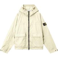 Stone Island SS26 Spring Summer Collection Badge Sleeve Logo Waterproof Hooded Jacket Unisex Jacket L1S154100004S0A21-V0093 XL white