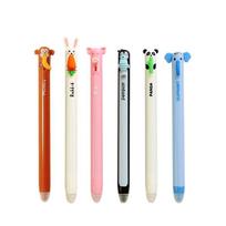 6pcs Animal-shaped Erasable Gel Pen Set, 0.7mm Fine Tip, Blue Ink, Built-in Eraser, Ideal for Note-taking and Writing,Side press