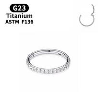 18G/16G Women's Round Earrings G23 F136 Titanium Nose Ring Hinge Clicker Open Diaphragm Nose Ring Fashion Lady Piercing Jewelry 1.2x6mm