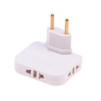 Reguliuojamas 3 viename Eu prailginimo kištukas elektros adapteris, pasukamas 180 laipsnių