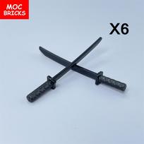 12pcs/lot MOC Bricks Katana Sword Ninja 21459 30173 Accessory Assembled Constructing Blocks Toys Kids Gift Dolls juoda