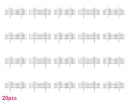 20 White Plastic Garden Fence Durable Weather-Resistant Lawn Flower Bed Border Easy Assembly Outdoor Landscape Stakes Yard Decor