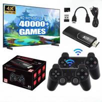 K8 belaidė retro žaidimų konsolė su 40 000 integruotų klasikinių žaidimų, 4K HDMI TV išvestis, dvigubas 2.4G belaidis valdiklis, 64G nostalgiška žaidimų lazda