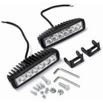 LED Light Bar 4PCS 18W 6 Inch Flood LED Work Light Pods Single Row Off Road Led Light Driving Light Fog Light Boat Light Waterproof SUV ATV 4WD Car Tr