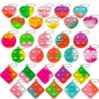 30Pcs Mini Pop Fidget Stress Relief Playthings Bubble Squeeze Keychain Playthings designed for Children Adults Decompression Reduce Pressure Gifts