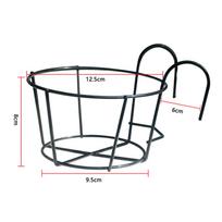 Hanging Railing Round Iron Planter Balcony Fence Terrace Lock-On Flower Pot Holder Bonsai Hanging Bracket Garden Decoration Tool