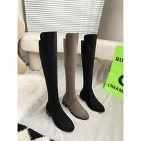 New autumn and winter high tube Internet celebrity high heel boots long zipper boots thin boots knight boots knee elastic boots women 34