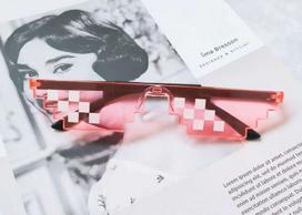 New Design Funny Mosaic Sun Protection Glasses Thug Life Sun Eyewear Pixel Black Vintage Retro Gamer Robot Sun Protection Glasses Birthday Party