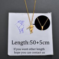 Atoztide Custom Draw Art Necklaces Lovely Pendant Stainless Steel Necklace Personalized for Children Women Choker Jewelry Gift pendant juoda