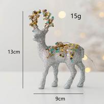 Lovely Glittering Simulation Reindeer Elk Flocking Fabric PVC Glitter Deer Decor DIY Xmas Elk Decorations Merry sidabras