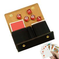 Playing Card Travel Case PU Leather Card Deck Holder Game Card Storage Multipurpose Money Organizer Deck & Dice Protector juoda
