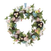 Artificial Easter Eggs Wreath Housewarming Gift Autumn Lovely Decorative Spring Flower Wreath for Wall Indoor Outdoor Farmhouse