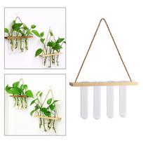 Wooden Frame Glass Test Tubes ing Vase Planter Bud Flower Terrarium Container for Home Office Living Room Decoration