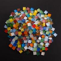 450pcs Sparkling Crystal Glass Mosaic Tiles, Checkered Pattern, Handmade DIY Art Supplies, Glitter Glass for Crafts and Mosaics 1cm*1cm