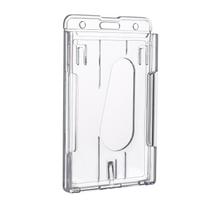 Transparent Cards Slots ID Tag Heavy-Duty Badge Holders Hard Transparent Scratch-Proof Case Protector Retractable Badge Clips