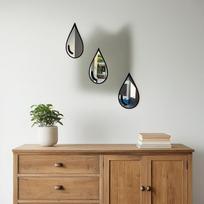 3/6PCS Water Drop-Shaped Balloon Shape Acrylic Mirror Sticker Adhesive DIY Mirrors Table House Apartment Decoration Dots Decor (as the picture,3pcs)