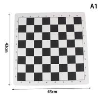 Black And White Portable Chess Board 43CM 51CM PU Leather Soft Tournament Chess Board For Children's Educational Games
