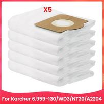 ABUL-Dust Bag For Karcher 6.959-130/WD3/NT20/A2204 Vacuum Cleaner Trash Dust Bag Replacements Accessories 5PCS