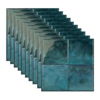 10 Pcs 3D Peel and Stick Tile —9 x9   Square Peel and Stick Backsplash for Kitchen Stick on Tile for Bathroom,Living Room,Bedroo (Blue,10pcs) mėlyna