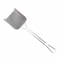Stainless Steel Oil Strainer Skimmer Fine Mesh Hanging Hole Oil Skimmer Spoon Long Handle Multi-Purpose Oil Shovel Strainer
