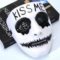 Cyberpunk White Makeup Halloween Mask Full Face Hand-painted Hip Hop Mask Scary Cosplay Mask Anime Cosplay