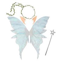 Creative Fairy Butterfly Wings Lightweight Sparkle Dress Up Wings Set Fluttering Wings Durable Fairy Costume Wing Set one size šviesiai mėlyna spalva