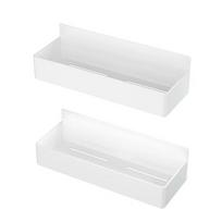 2Pcs Plastic Magnetic Shelves Adjustable Space Saving Spice Seasoning Organizer Black/White Large Size 2 Layers Storage Rack balta