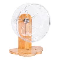 Transparent Hamster Exercise Wheel Wooden Stand Sturdy Silent Running Wheel Adjustable Height Thickened Hamster Running Stand
