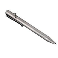 Grey Titanuim Alloy Bolt Action Pen Ballpoint Pen Easy Carry Daily Writing Use Pen Refillable Retractable Ballpoint Pens balta